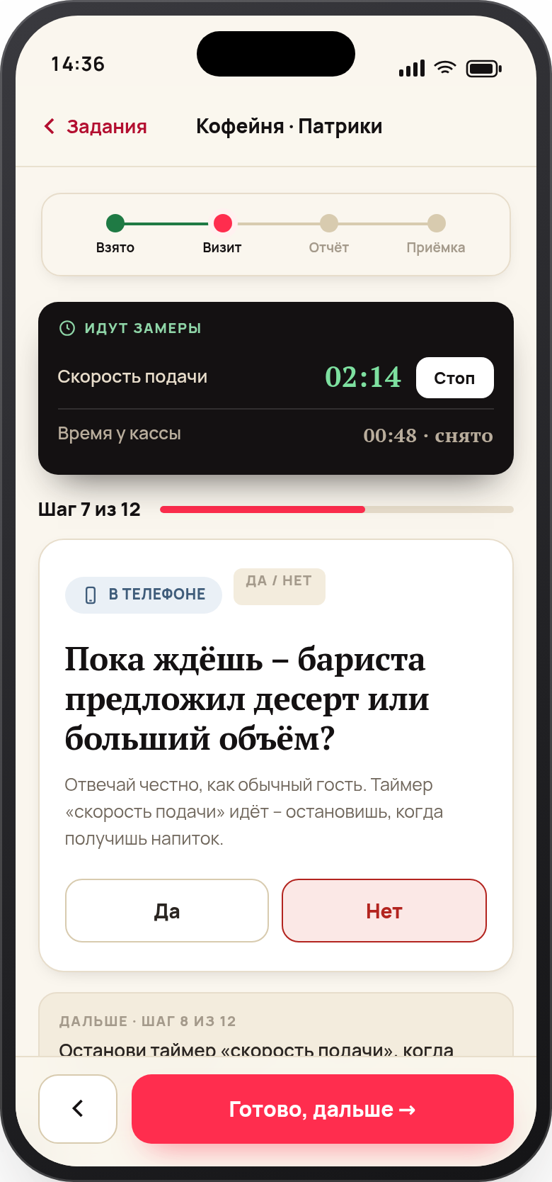 Визит по шагам: чек-лист прямо на месте